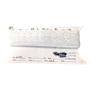 White Floral Lace Trim 1.5” Wide Vintage Lot On Spool Scalloped Panty Lingerie